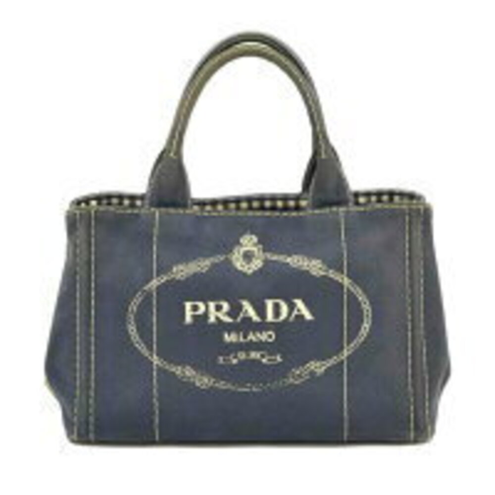 Prada Canapa Tote Bag Denim Blue
